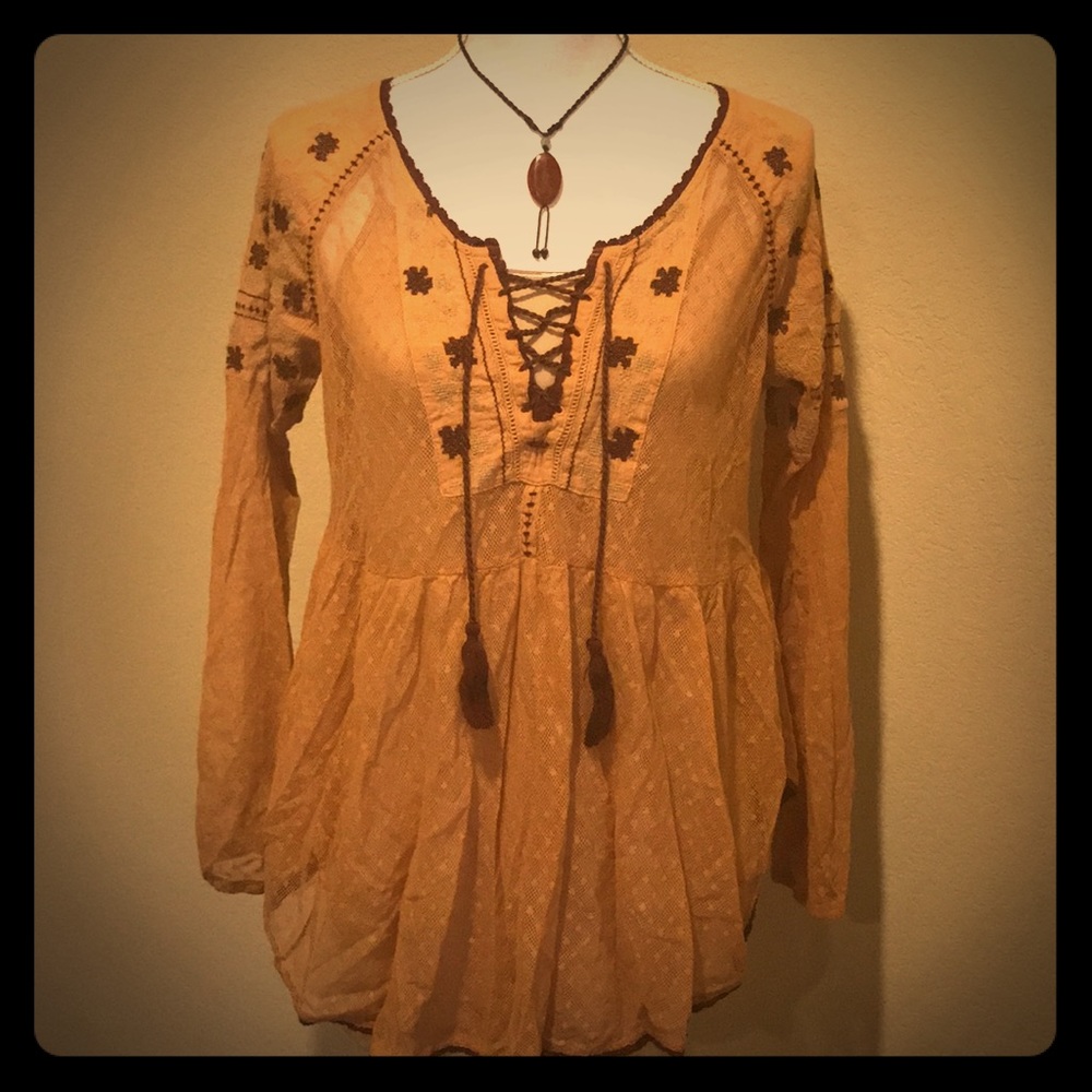 Pale orange/burnt peach 🍑 long-sleeved top